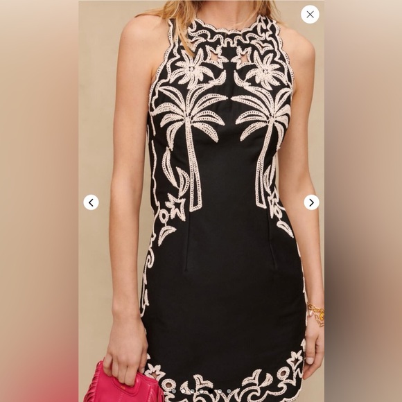 Maje Black Embroidered Palm Tree Mini Dress – EU 38 / US 6 - Picture 6 of 8